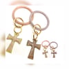 Glitter Gem Cross Keychains 