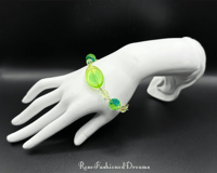 Image 10 of Vintage Style Uranium Glass Necklace & Bracelet Set (All Vintage Beads)