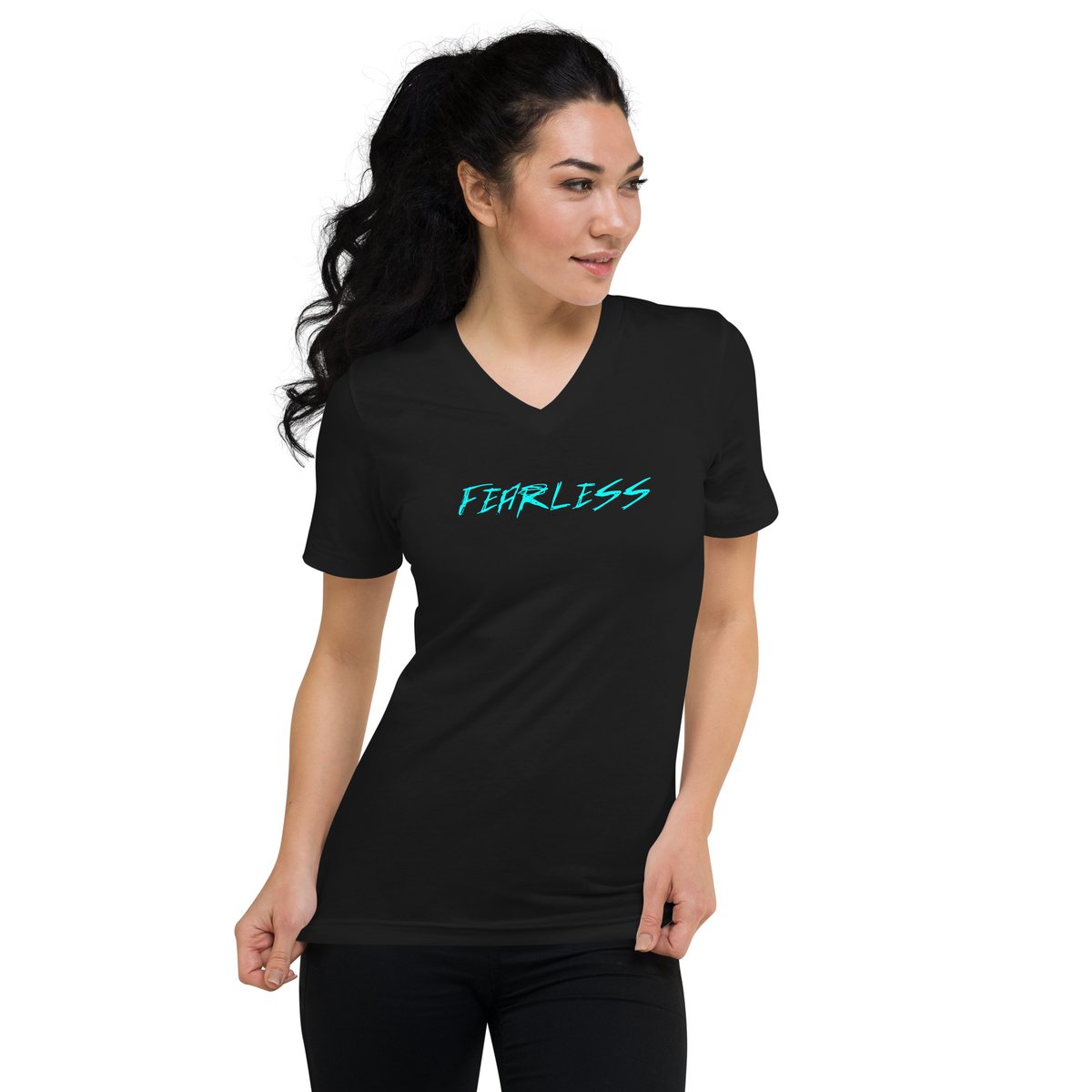 Image of Women's Fearless Warrior -Sleeve V-Neck Tee 