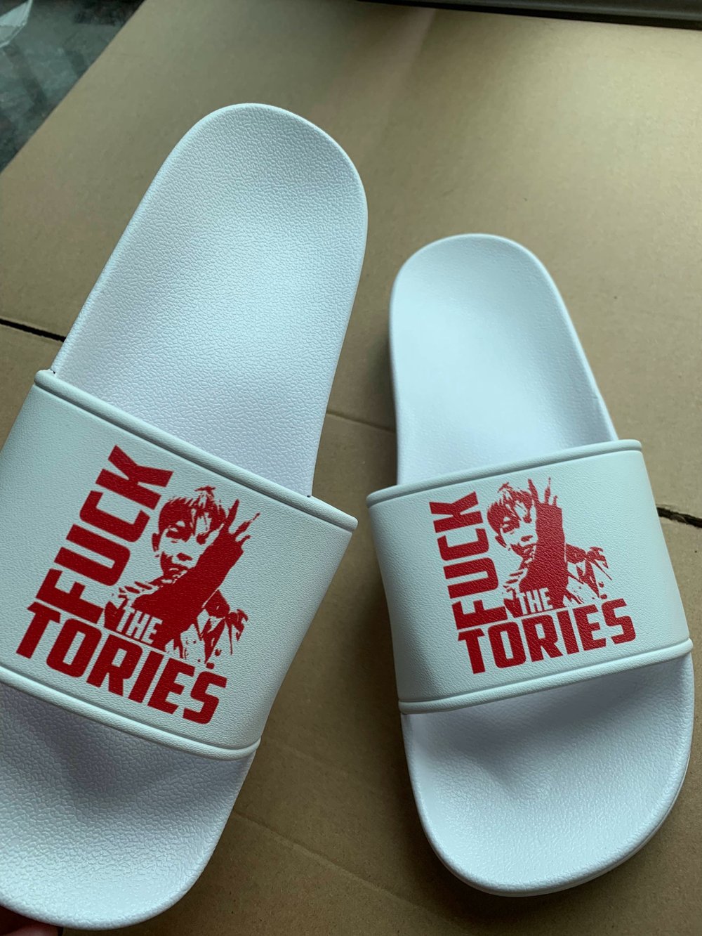 Fuck the Tories Sandals/Sliders