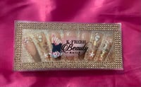 Image 1 of Nails- Long Luxury (Brown Design)