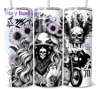 stay bad bass 20oz subliamtion tumbler 