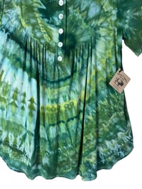 Image 3 of L Luxe Knit Babydoll Top in Verdant Spiral Ice Dye