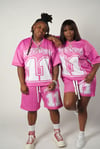 Rhinestone Jersey Set Pink