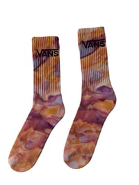 Image 2 of L/XL Adult VANS Hand-Dyed Crew Socks in Solar Flare Ice Dye