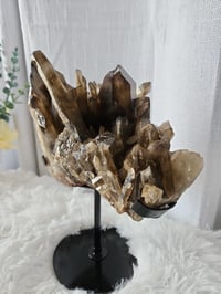 Image 3 of 3.4lb Smoky Quartz Crystal Cluster with Custom Stand
