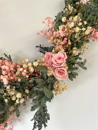 Image 2 of Wattle, Gypsophila & Rose Vine Wreath