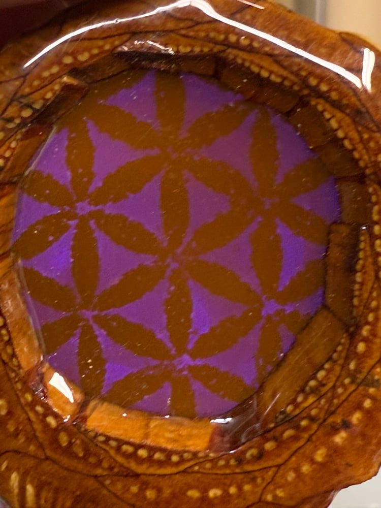 Image of Purple Flower of Life Pinecone Charm | Handmade PNW Resin Jewelry | #99