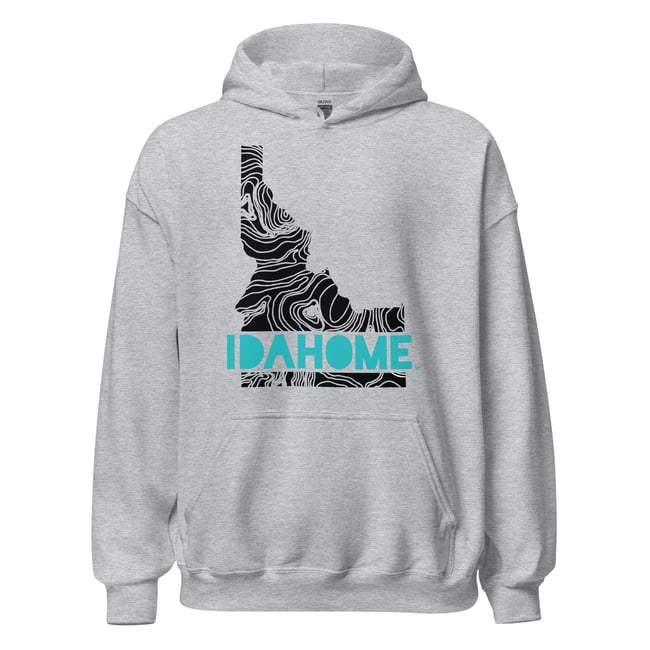 IDAHOME Topo - Unisex - Black Print - Heavyweight Hoodie