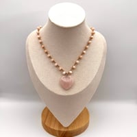 Image 2 of Rose Quartz Heart Necklace