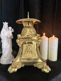 Image 3 of Très grand pique cierge d’église en bronze massif, début 1900