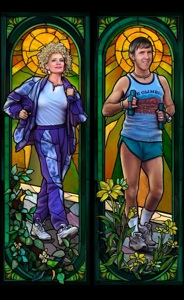 Image of FRAMED Set of “Abit of huffy puffy” in two GOLD frames.