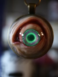 Image 9 of Glowing Oculus, Eyeball flat back pendant OOAK