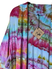 Image 8 of 3X PLUS Jersey Knit Open Cardigan in Tropical Agate Ice Dye