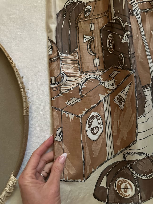 1960s travel luggage souvenir circle skirt 1950s