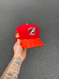 Image 1 of MULTI TONE RED GOYARDINE CINCINNATI REDS CUSTOM FITTED CAP