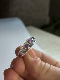 Image 1 of Winza Sapphire & Star Dust Halo Ring | Made to Size