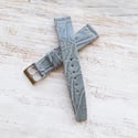 18mm Vintage Style Crocodile Strap - Denim Light