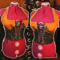 Image 1 of Frayed denim halterneck S/M