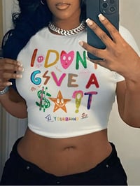 i don’t give a sh*t crop tee