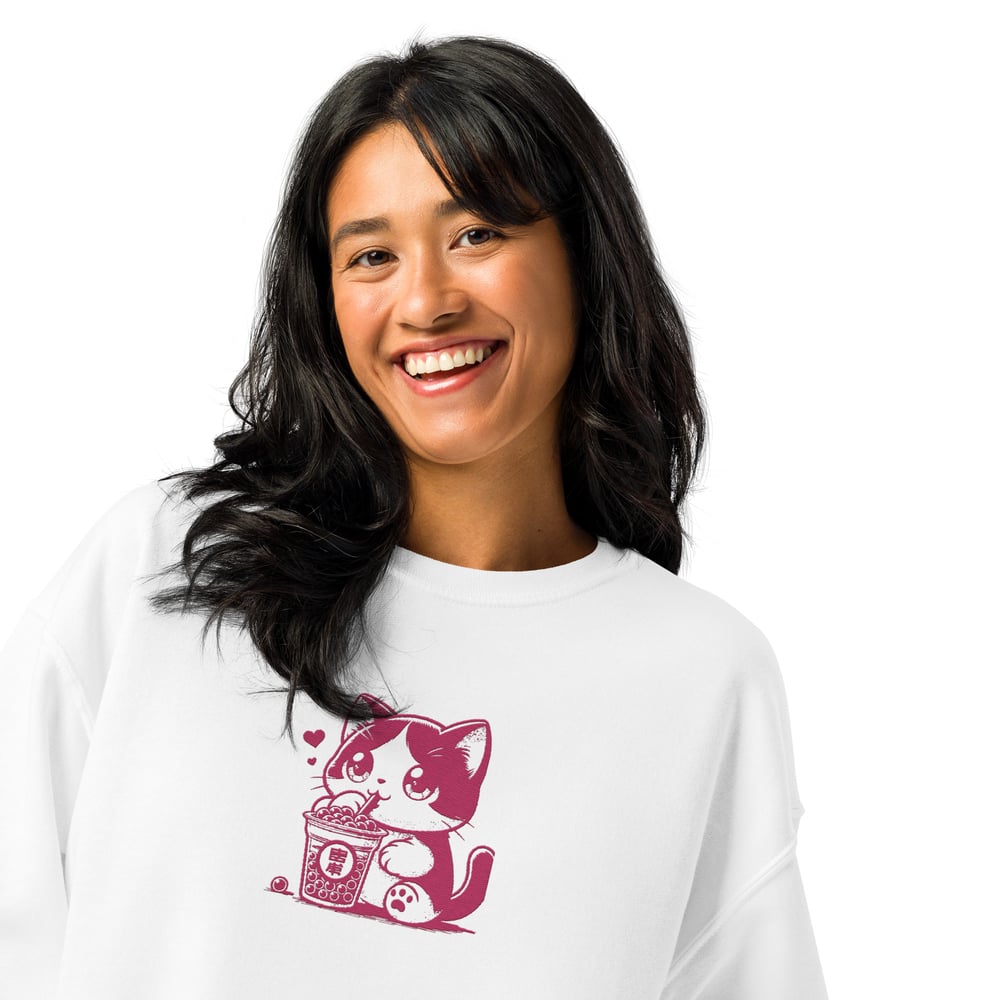 ZEN EXP - ANIME BOBA TEA CAT - Women’s Crew neck sweatshirt