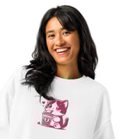 Image 1 of ZEN EXP - ANIME BOBA TEA CAT - Women’s Crew neck sweatshirt