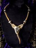 Clear Quartz Crystal Rattlesnake Rattler - Bone Necklace 