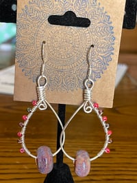 Image 3 of Pink Paisley Earrings 