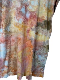 Image 8 of M 100% Cotton Short T-Shirt Dress with Pockets in Sedona Watercolor Ice Dye