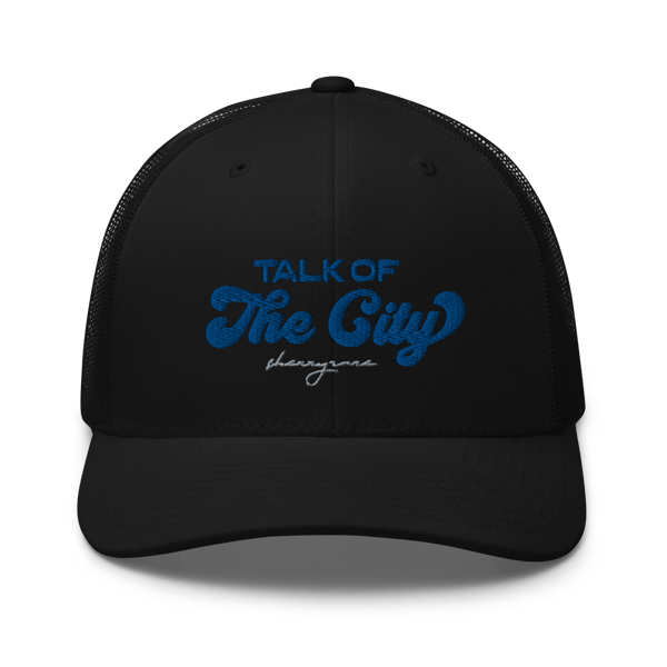 Image of “TALK OF THE CITY” Mesh Trucker Hat (ROYAL)
