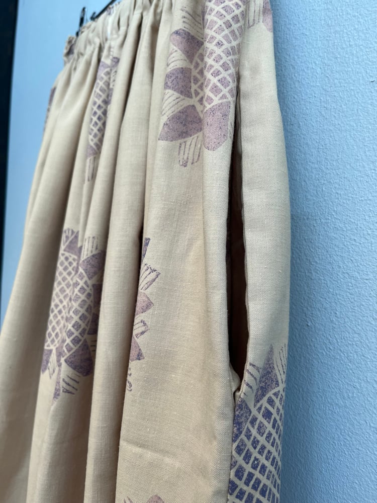 Image of Beige with purple print skirt (xs-xxl)