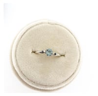 Image 5 of ice blue Australian sapphire and black diamond engagement ring