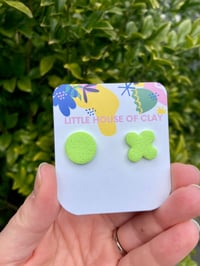 Image 1 of KISS ME STUDS - Lime Green