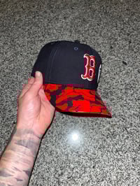 Image 3 of GREY BRIM BOSTON RED SOX CUSTOM FITTED CAPS 