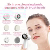 Image 8 of 6-in-1 Face Cleanser, Facial Cleansing Brush, Spin Face Scrub Brush for Cleansing, Removing, Exfolia