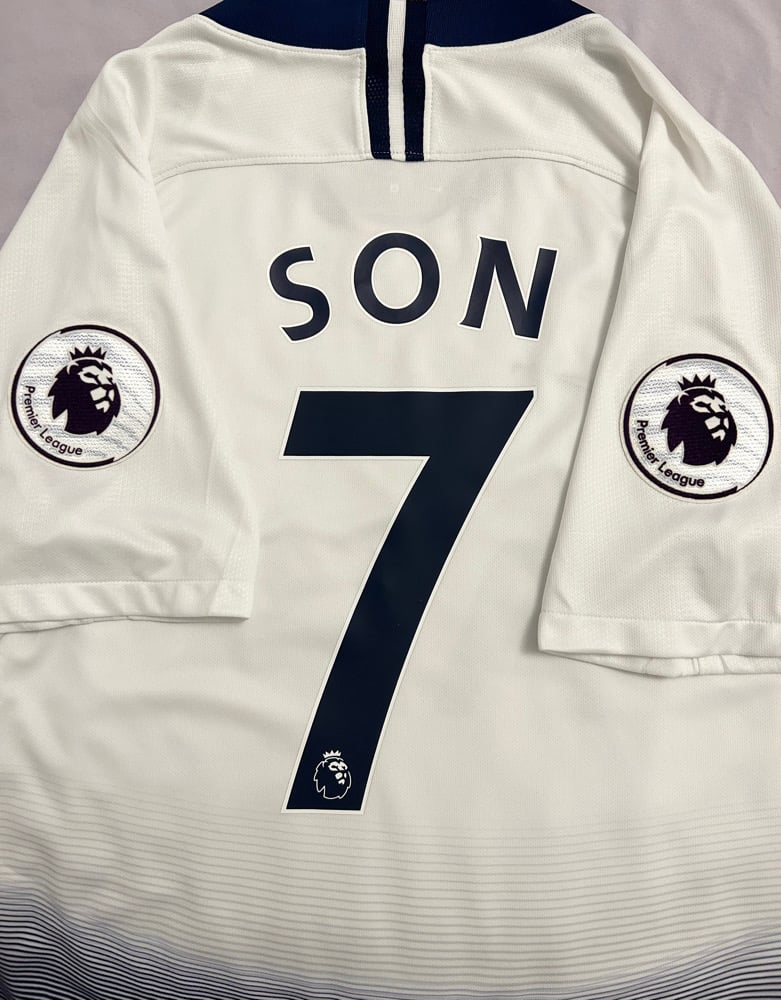 Image of Tottenham Hotspur “SON 7” 2018/19 Inaugural Home Shirt + PL patches (L)