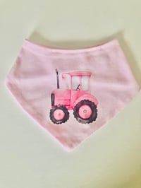 Pink tractor bib 
