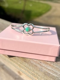 Image 2 of Green Opal Flower Cuff
