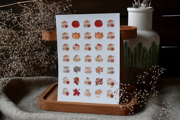 Image of Autumn Bear Sticker Sheet