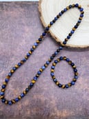 Image 1 of “Passion & Purpose” Necklace and Bracelet 8mm Sodalite & Tigers Eye Set