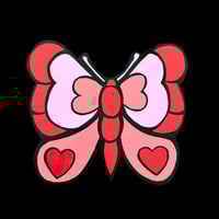 Valentine Butterfly Handpainted Woodcutout