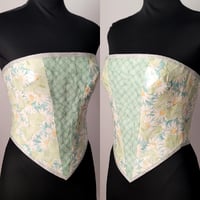 Image 1 of OOAK Blue & Green Paper Mache Corset