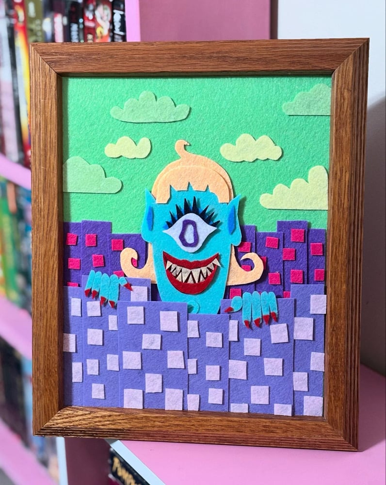 Image of Kaiju Lady Felt Art Piece