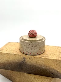 Image 3 of short red dot jar