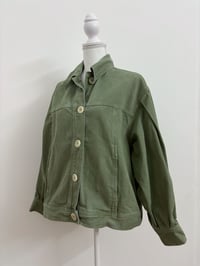 Image 1 of Zara green denim jacket // L