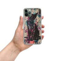 Image 6 of Colorful Watercolor Paint Splatters Black Cat Clear Case for iPhone®