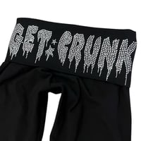 Image 3 of scene queen rhinestone yoga pant *silver*