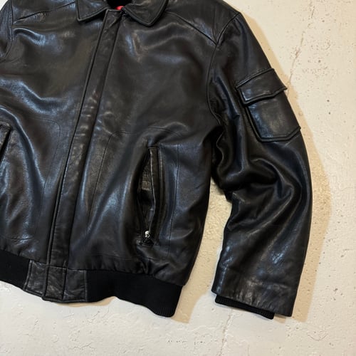 Image of 2000s Fleece Lined Leather Jacket, Size XL