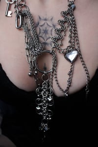 Image 5 of Asymmetrical chainmail charm necklace 