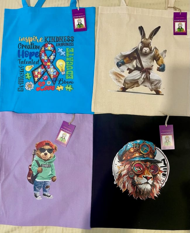  100% Cotton Tote bags - Made by Archie